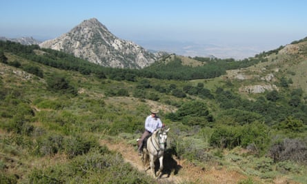 Man on horseback in Sierra Nevada, Spain