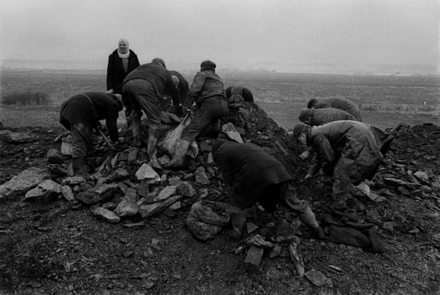 Unemployed men gathering coal in Sunderland in the early 1970s.