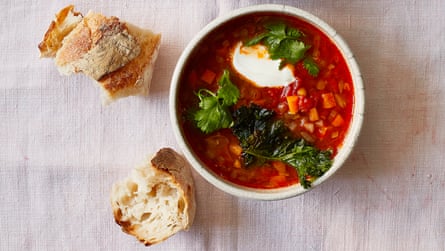Thomasina Miers’ Moroccan lentil and carrot soup.