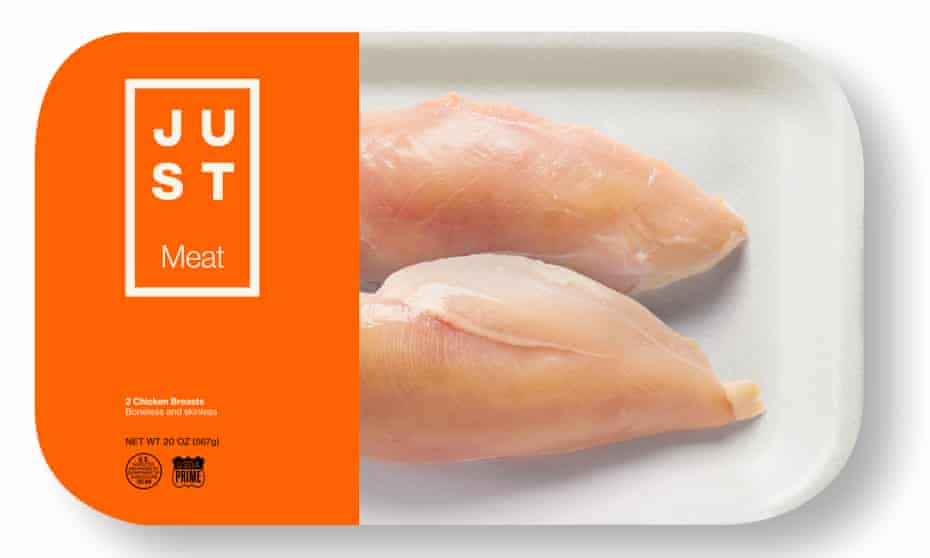 Concept image of Just lab-grown chicken breasts in packaging