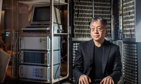 Kazuo Ishiguro at the Science Museum in London ahead of the opening of a new permanent mathematics gallery, which features a machine to predict coastal storm surges built by his oceanographer father.