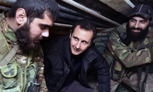 President Bashar al-Assad and Syrian soldiers