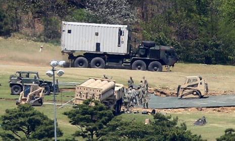 The Thaad missile defence system begins arriving in Seongju county.