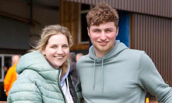 First-time skydivers Maddy Woodward and Olly Rogers.