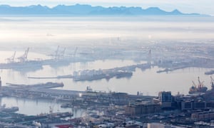 The museum (near bottom right) and harbour