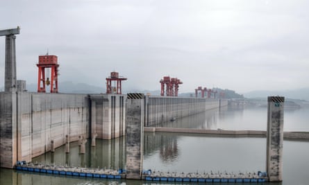 The Three Gorges Dam on the Yangtze River, China is the largest concrete structure in the world.
