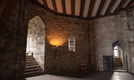 CAERNARFON, Wales - A well-preserved room that formed part of the royal residence at Caernarfon Castle in northwest Wales. A castle originally stood on the site dating back to the late 11th century, but in the late 13th century King Edward I commissioned a new structure that stands to this day. It has distinctive towers and is one of the best preserved of the series of castles Edward I commissioned.