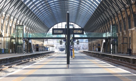 Empty platforms at King's Cross St. Pancras