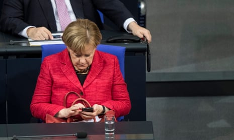 Angela Merkel in the Bundestag in Berlin