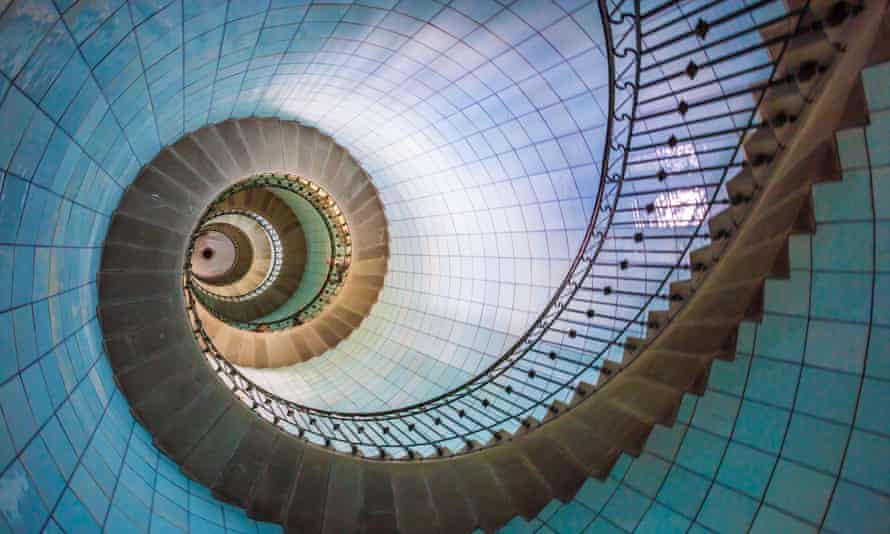 Inside a lighthouse on Vierge island.