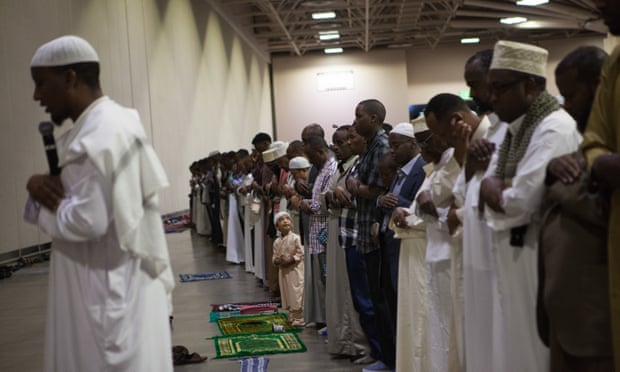 Thousands of Somalis showed up to pray at the Minneapolis Convention Center to mark Eid al-Fitr, the end of Ramadan