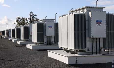 A general view of the battery storage system during the opening of the Hazelwood Battery Energy Storage System (BESS)