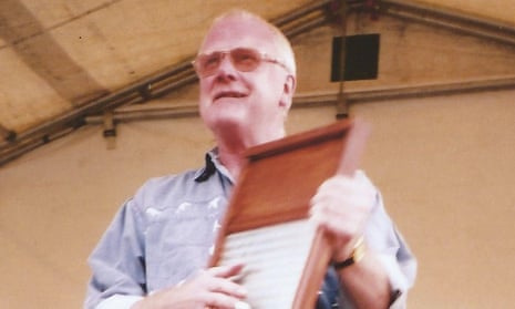 Pete Shotton on washboard in 1997, when he joined the re-formed Quarrymen