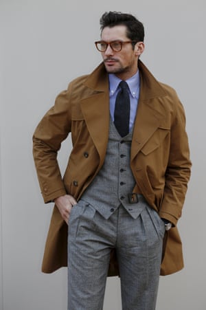 David Gandy arrives for the Burberry show.