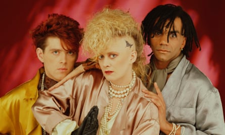 Sofa so good ... Alannah Currie with the Thompson Twins in 1984.