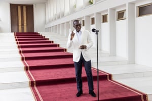 President Patrice Talon of Benin opens a public exhibition of the artefacts at the palace