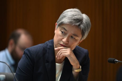 Penny Wong during Senate estimates in Canberra today