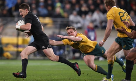 Beauden Barrett breaks the line