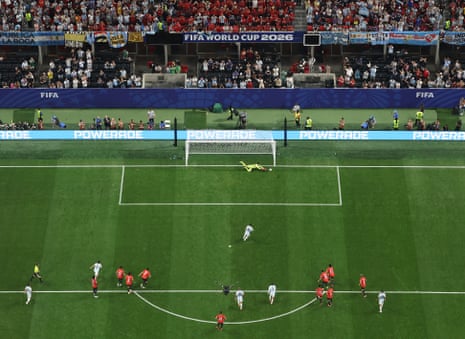 Egypt keeper Mostafa Shoubir saves a penalty by Lionel Messi of Argentina.