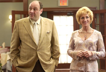 Blurring emotional lines … James Gandolfini and Edie Falco in The Sopranos.