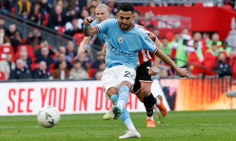 Mahrez treble downs Sheffield United to book cup final date for Manchester City