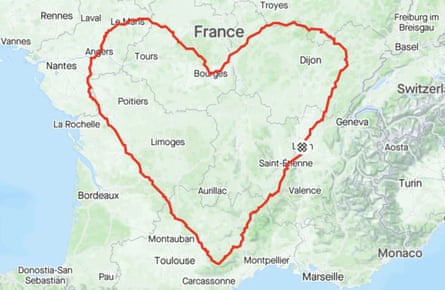 Frédéric and Mathilde’s GPS heart drawing