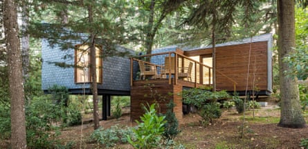 Eco cabins in woods at Pedras Salgadas Spa and Nature Park.