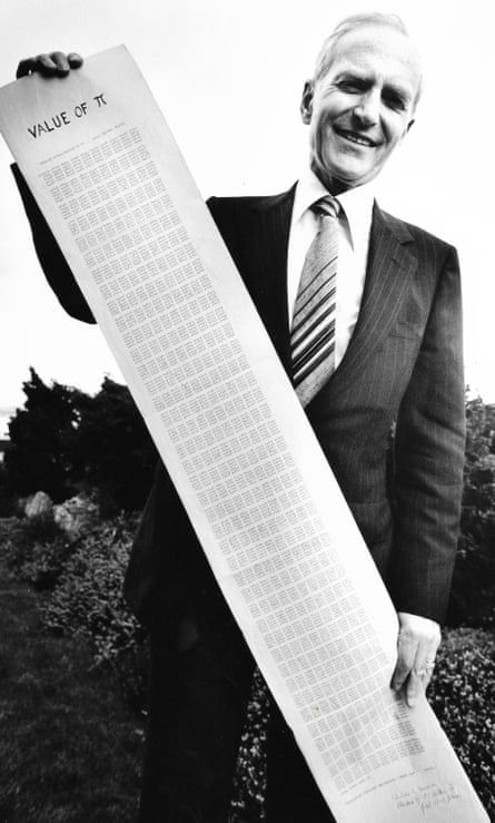 Felton displays the Pegasus printout of Pi to 10,017 decimal places in 1957.