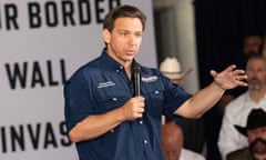 Florida Governor and 2024 Republican Presidential hopeful Ron DeSantis speaks with voters and residents in border-adjacent communities during a campaign event in Eagle Pass, Texas, on June 26, 2023. Boycotting a beer, attacking products celebrating the LGBTQ community, and criticizing shareholders for promoting diversity: In the face of growing criticism from conservatives, American companies are backtracking on progressive corporate initiatives.