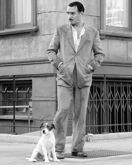 Saving the day and stealing the movie … Uggie with Jean Dujardin in the original film.