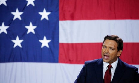 Florida governor Ron DeSantis celebrates his victory in the governor’s race in the midterms in November.