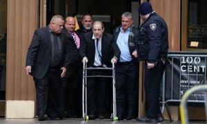 Harvey Weinstein leaves Manhattan criminal court on 11 December 2019.