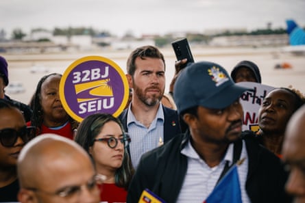 A man in a crowd of people