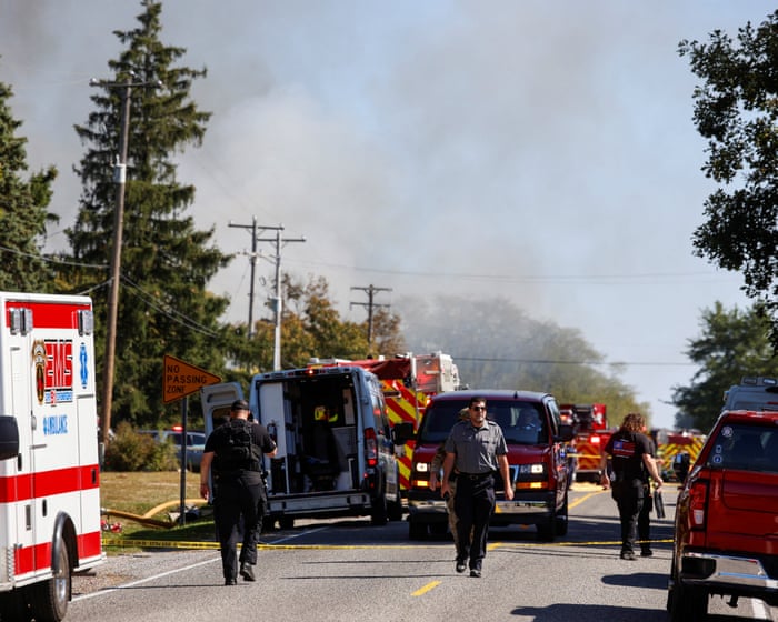 Police give update on Michigan church shooting and fire – video
