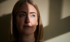 Head shot of Esther Ghey in shadow, as she poses for a portrait in Manchester the day after holding a vigil marking the first anniversary of her daughter's murder