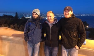 Chelsea fan James Bury (right) when he was in Baku for Chelsea’s game against Qarabag in 2017.