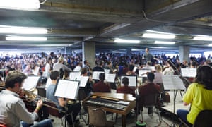 A car park concert in Peckham … ‘The idea that music of high stature has to be performed in buildings of high stature closes things down,’ says Kate Romano.