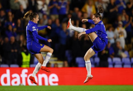 Wieke Kaptein (left) and Veerle Buurman celebrate after the formerâÂÂs decisive goal