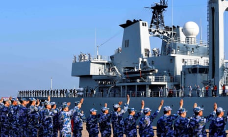 A Chinese navy ship. Britain has authorised millions in sales of arms to China, mostly military radar equipment for the country’s fast-growing navy, now the world’s largest.