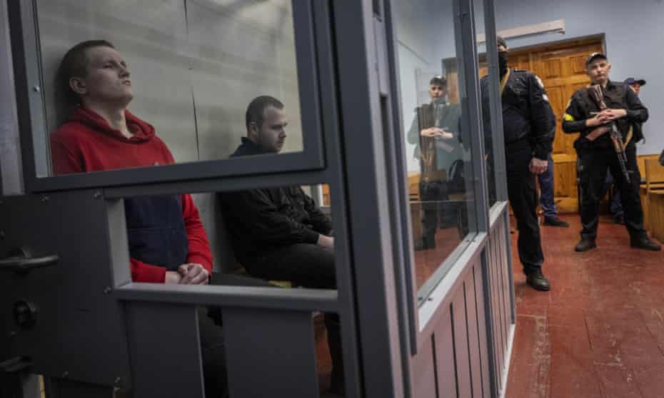 The two Russian soldiers, Alexander Bobikin (left) and Alexander Ivanov, in court last week