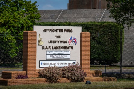 Sign at the entrance to RAF Lakenheath