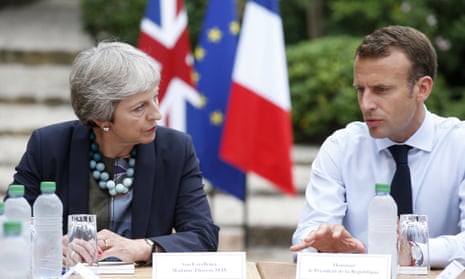 Theresa May with the French president, Emmanuel Macron, earlier this month.