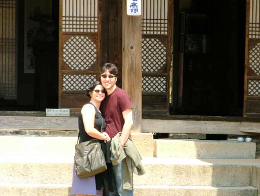 Laurie Frankel and her husband in South Korea.
