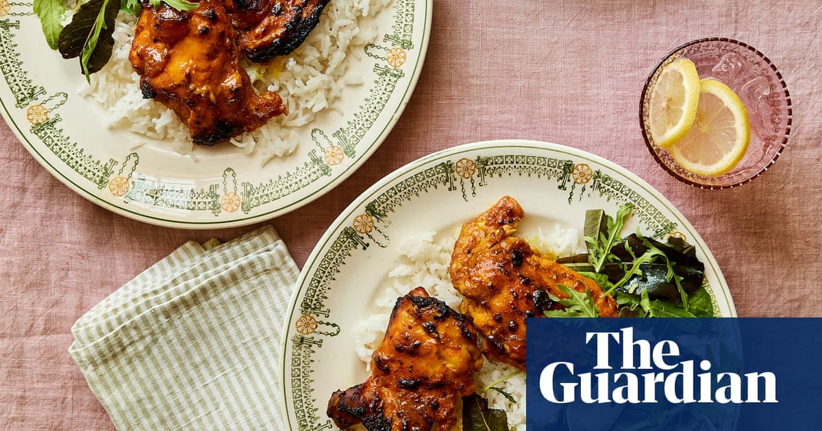 Sabrina Ghayour’s recipes for mango and chilli chicken, sticky spring onions and latke