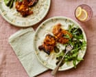 Sabrina Ghayour’s recipes for mango and chilli chicken, sticky spring onions and latke Sabrina Ghayour’s recipes for mango and chilli chicken, sticky spring onions and latke