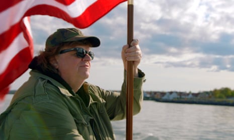 Flying the flag: Michael Moore in Where to Invade Next, his new documentary.
