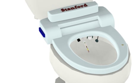 The Stanford University medical school’s ‘smart toilet’ fits inside the bowl.