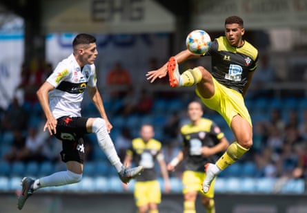 Che Adams in action during the pre-season friendly against Altach in Austria.