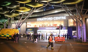 Emergency services in Stratford Centre in east London.