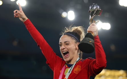 Esther González celebrates after Spain’s victory over England in the World Cup final